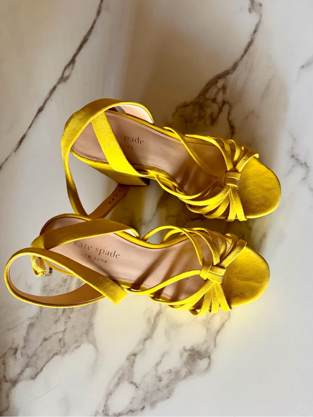 Kate Spade Yellow Strappy platform Heel Sandals